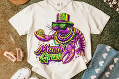Mardi Gras PNG Crawfish, Fleur De Lis PNG, Fat Tuesday PNG Product Image 5