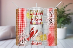 Watercolor Crawfish Season 20 oz Skinny Tumbler Sublimation Product Image 1