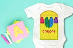 crayon box applique embroidery