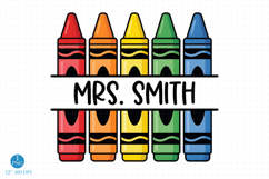 Crayon Monogram Png, Teacher Monogram Design Product Image 1