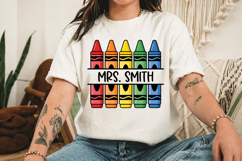 Crayon Monogram Png, Teacher Monogram Design Product Image 4