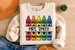 Crayon Monogram Png, Teacher Monogram Design Product Image 5