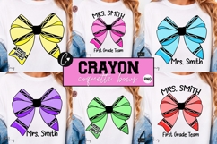 Crayon Coquette Bow PNG Bundle | Back To School PNG Product Image 1
