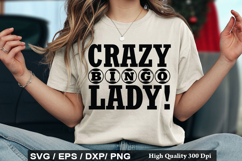 Crazy Bingo Lady - Bingo SVG Design Product Image 1