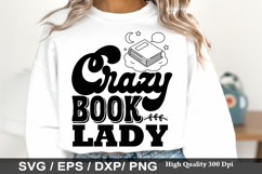 Crazy Book Lady - Reading Books SVG Design Product Image 1