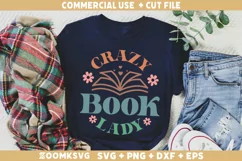 Crazy Book Lady SVG, Book Lover SVG, Book SVG, Book PNG Product Image 2