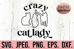 Crazy Cat Lady SVG - Cat Mom Design - Cat Face SVG File Product Image 1
