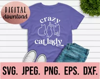 Crazy Cat Lady SVG - Cat Mom Design - Cat Face SVG File Product Image 2