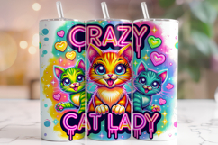 Crazy Cat Lady Tumbler Wrap, Cat Mom Tumbler, Cat Tumbler Product Image 1