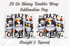 Crazy Cat Lady Tumbler Wrap, Cat Mom Tumbler, Cat Tumbler Product Image 2