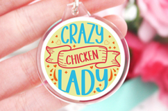 Crazy chicken lady SVG, Keychain SVG Product Image 1