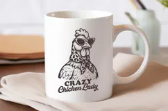 Crazy Chicken Lady SVG PNG Funny Farm Chicken Stylish Design Product Image 3