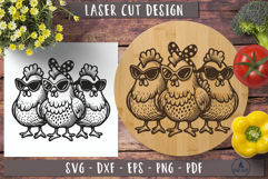 Crazy Chicken Lady svg Laser engraved Cutting board