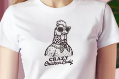 Crazy Chicken Lady SVG PNG Funny Farm Chicken Stylish Design Product Image 2