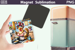 Funny Chicken Magnet | Grandma&#039;s Kitchen Sublimation Product Image 1