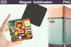 Funny Chicken Magnet | Grandma&#039;s Kitchen Sublimation Product Image 1