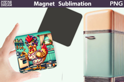 Funny Chicken Magnet | Grandma&#039;s Kitchen Sublimation Product Image 1