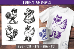Crazy chicken svg Funny farm animals Rooster