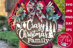 Crazy Christmas Family Christmas Funny Round Sign Svg Product Image 1