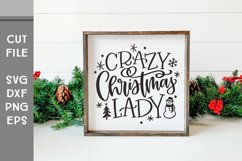 Crazy Christmas Lady, Hand Lettered Christmas SVG Product Image 2