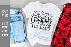 Crazy Christmas Lady, Hand Lettered Christmas SVG Product Image 1