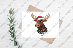 Crazy Christmas Reindeer with Christmas Lights PNG Product Image 3