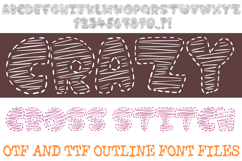 Crazy Cross Stitch Alphabet Lettering Font Embroidery ABC OTF  by Squeeb Creative.