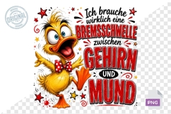 Crazy Duck German Sarcastic Saying Sublimation PNG File Product Image 1