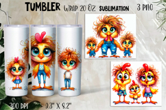 Watercolor Sarcastic animal, chick crazy famyli wrap tumbler Product Image 1