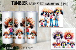 Watercolor Sarcastic animal, dog crazy famyli wrap tumbler Product Image 1