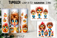 Watercolor Sarcastic animal, chick crazy famyli wrap tumbler Product Image 1