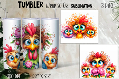 Watercolor Sarcastic animal, chick crazy famyli wrap tumbler Product Image 1