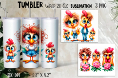 Watercolor Sarcastic animal, chick crazy famyli wrap tumbler Product Image 1