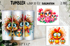 Watercolor Sarcastic animal, chick crazy famyli wrap tumbler Product Image 1
