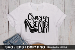 Crazy sewing lady SVG - Sewing Design Product Image 1