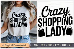 Crazy Shopping Lady SVG, Black Friday SVG, Black Friday Product Image 1