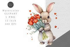 Valentine clipart, Bunny clipart, Love sublimation Product Image 1