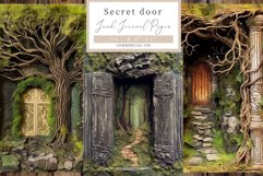 Secret door, Junk journal pages, Digital paper, Collage Product Image 1