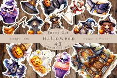 Halloween fussy cut, Halloween sticker, Junk journal Product Image 1