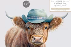Highland cow clipart, Farm animals clipart Product Image 1
