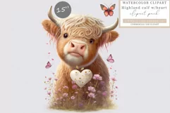 Calf clipart, Love clipart, Cow clipart, Birthday clipart Product Image 1