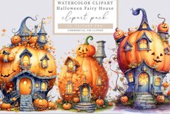 Halloween Fairy house clipart, Halloween clipart, Pumpkin Product Image 1