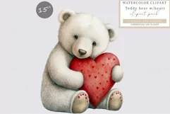 Teddy beat clipart, Love clipart, Valentines Day. Product Image 1
