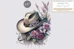 Cowgirl hat clipart, Floral hat clipart Product Image 1