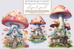 Mushroom fairy house clipart, Fairy house clipart, Mushroom Product Image 1