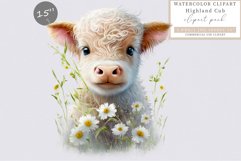 Highland cub clipart, Baby cow clipart, Highland cow Product Image 1
