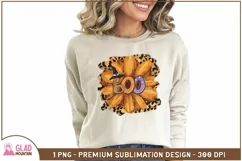 Boo Sunflower png, Halloween Leopard Sunflower Sublimation Product Image 7