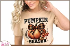 Pumpkin Season Buffalo Plaid Ribbon png, Retro Fall pumpkin Product Image 4