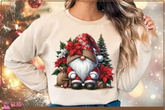Santa Gnome png, Christmas Santa Gnome sublimation png Product Image 2