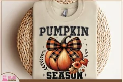 Pumpkin Season Buffalo Plaid Ribbon png, Retro Fall pumpkin Product Image 5